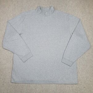 LL Bean Mock Turtleneck Men's XL Reg Gray Traditional Fit Long Sleeve 187369‎